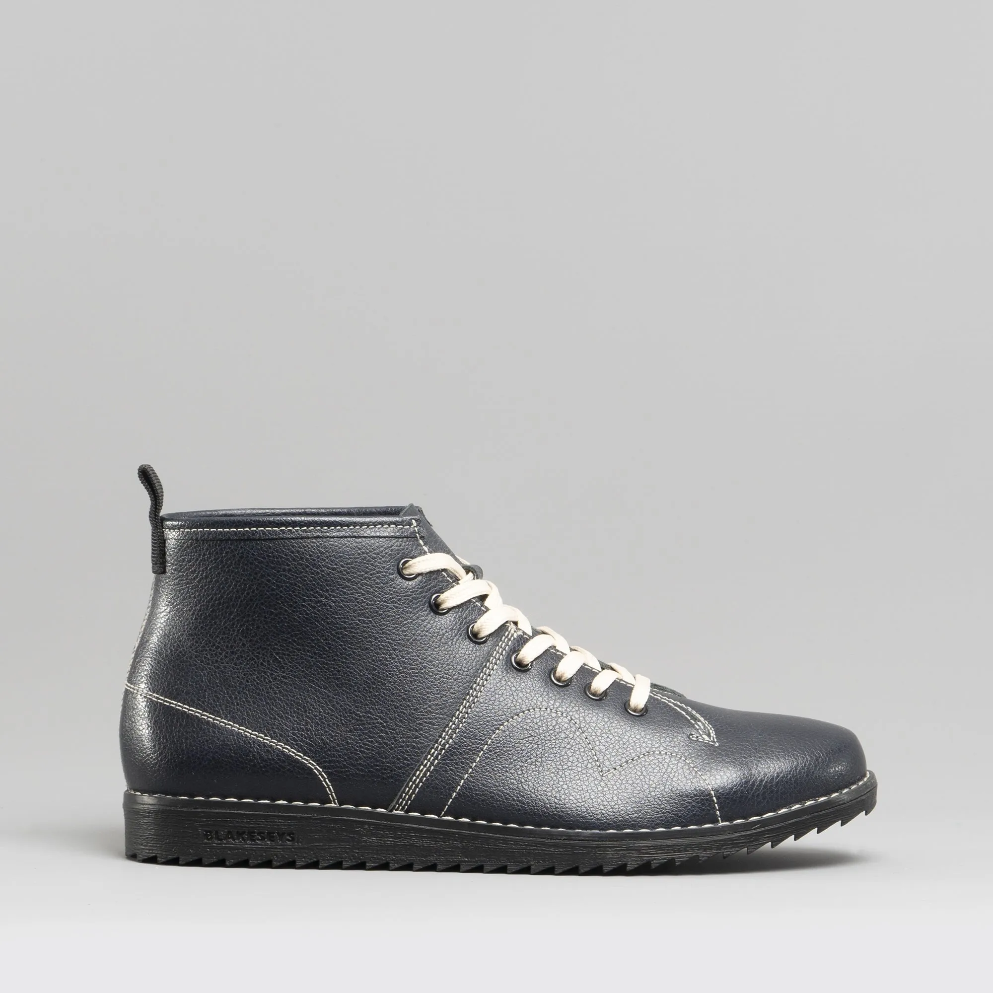 1960 Unisex Leather Monkey Boots Navy/Cream