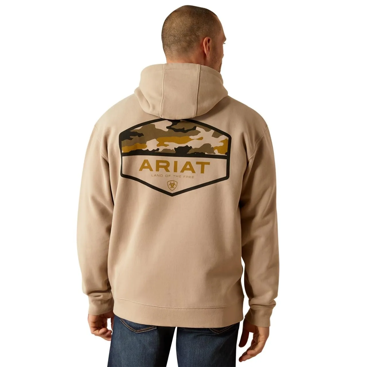 Ariat Men's Camo Hex Hoodie, Beige