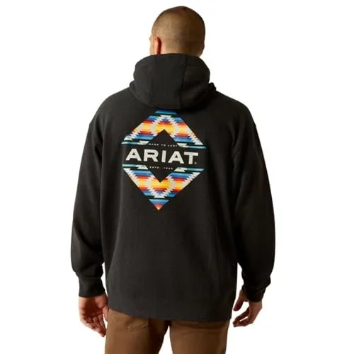 Ariat Men's Diamond Canyon Hoodie, Black Heather