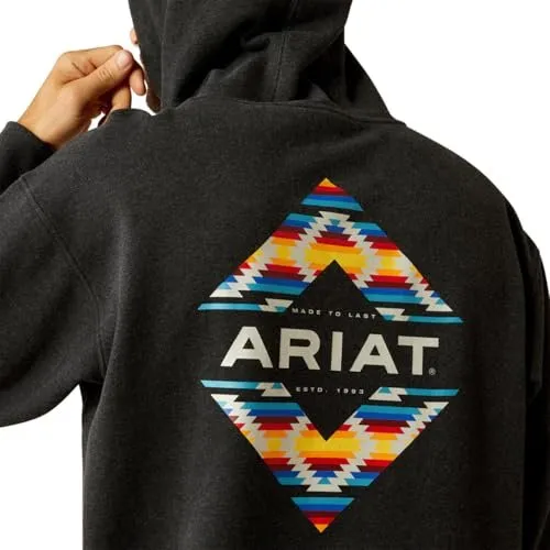 Ariat Men's Diamond Canyon Hoodie, Black Heather