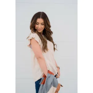 Bib Flutter Sleeve Blouse