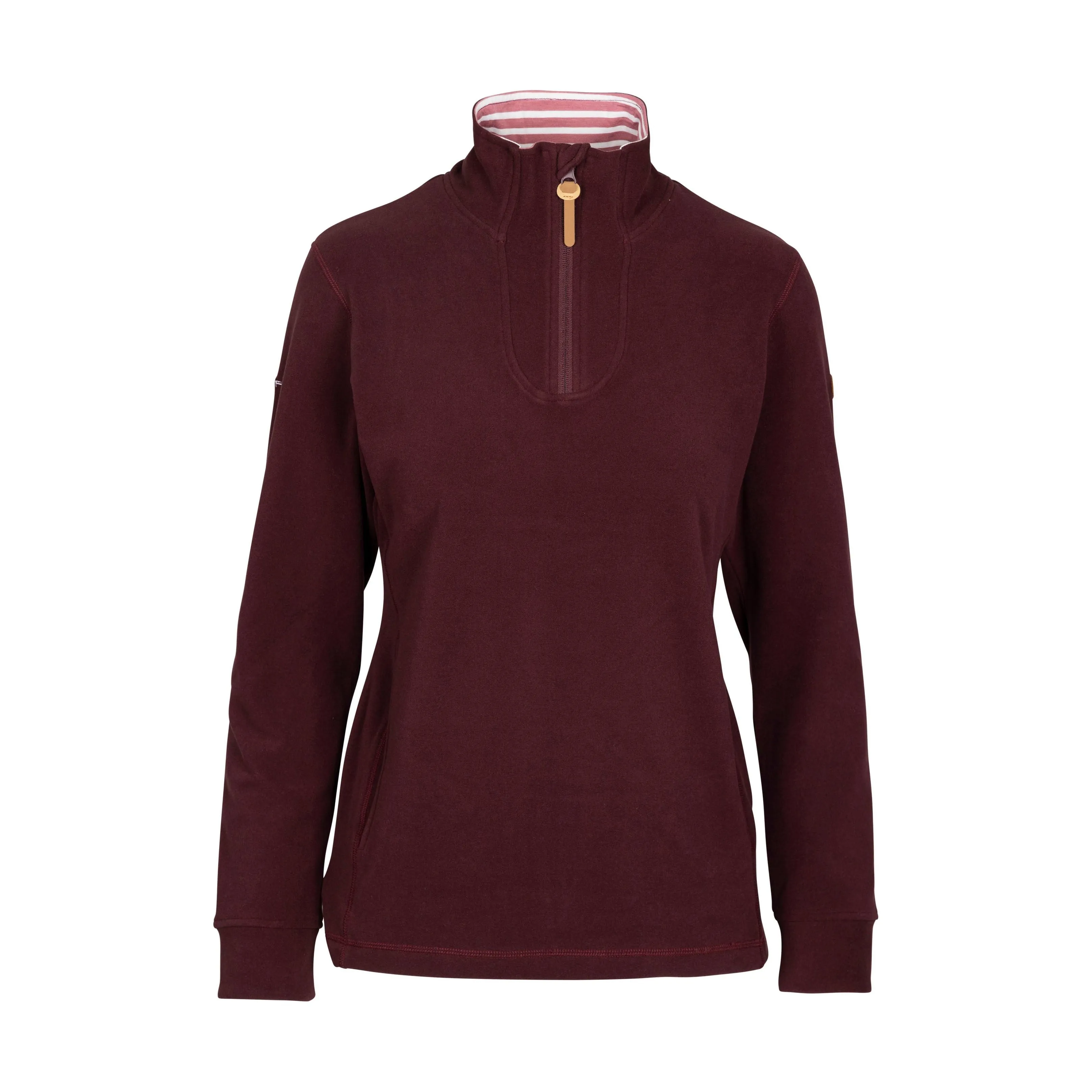 Big Heart Women's Heavier Half Zip Fleece Top in Mulberry