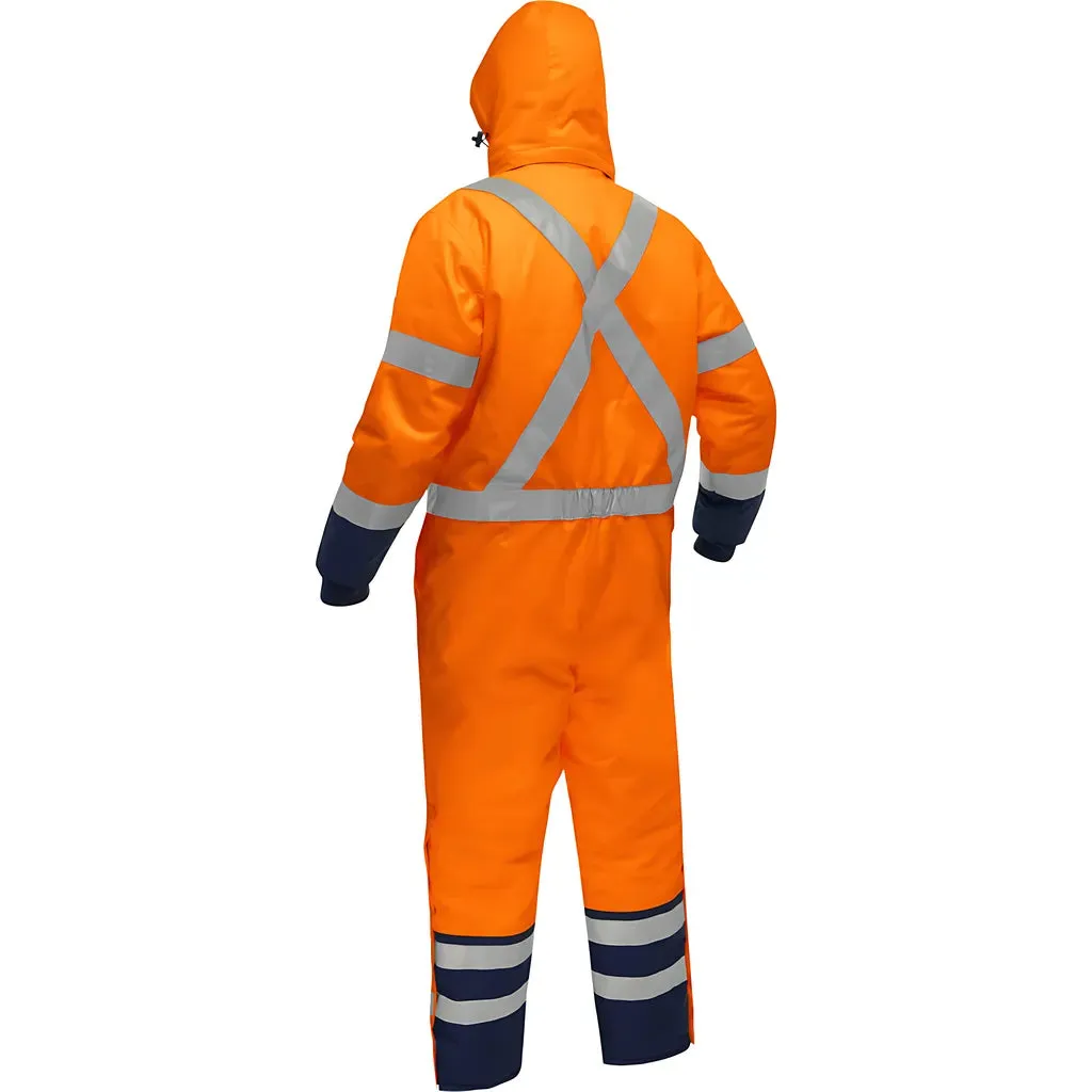 Bisley 344M6453X-ORNV/S ANSI Type R Class 3 Extreme Cold Coverall with X-Back