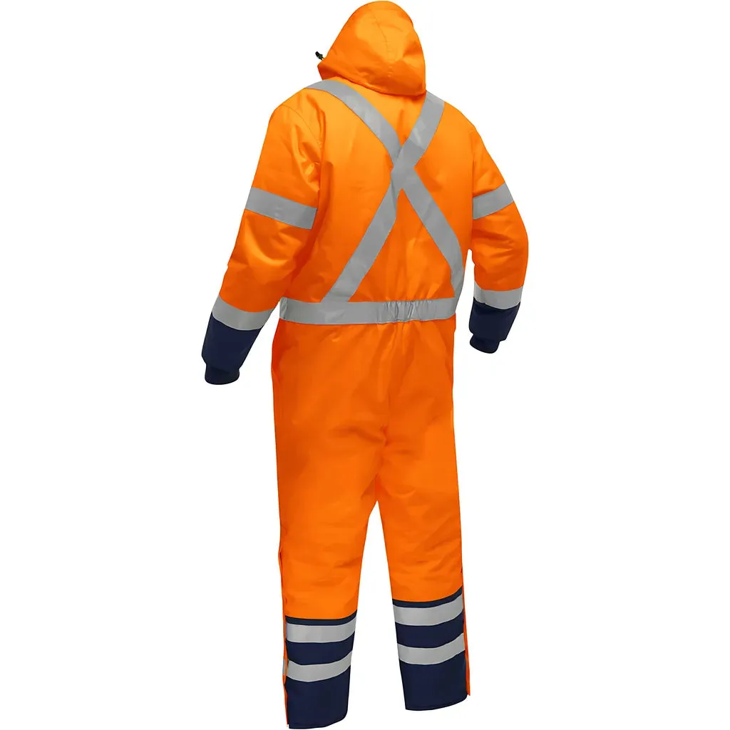 Bisley 344M6453X-ORNV/S ANSI Type R Class 3 Extreme Cold Coverall with X-Back