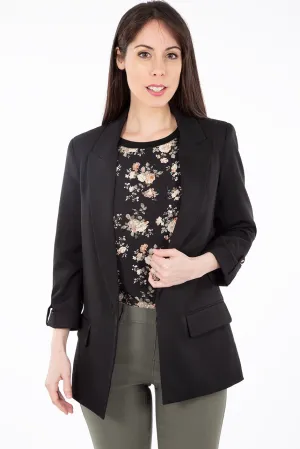 Blazer noir manches 3/4