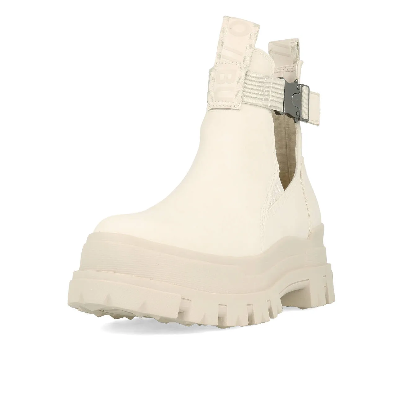 Buffalo Aspha Coa Bootie Flat Damen Vegan Nubuck Off White