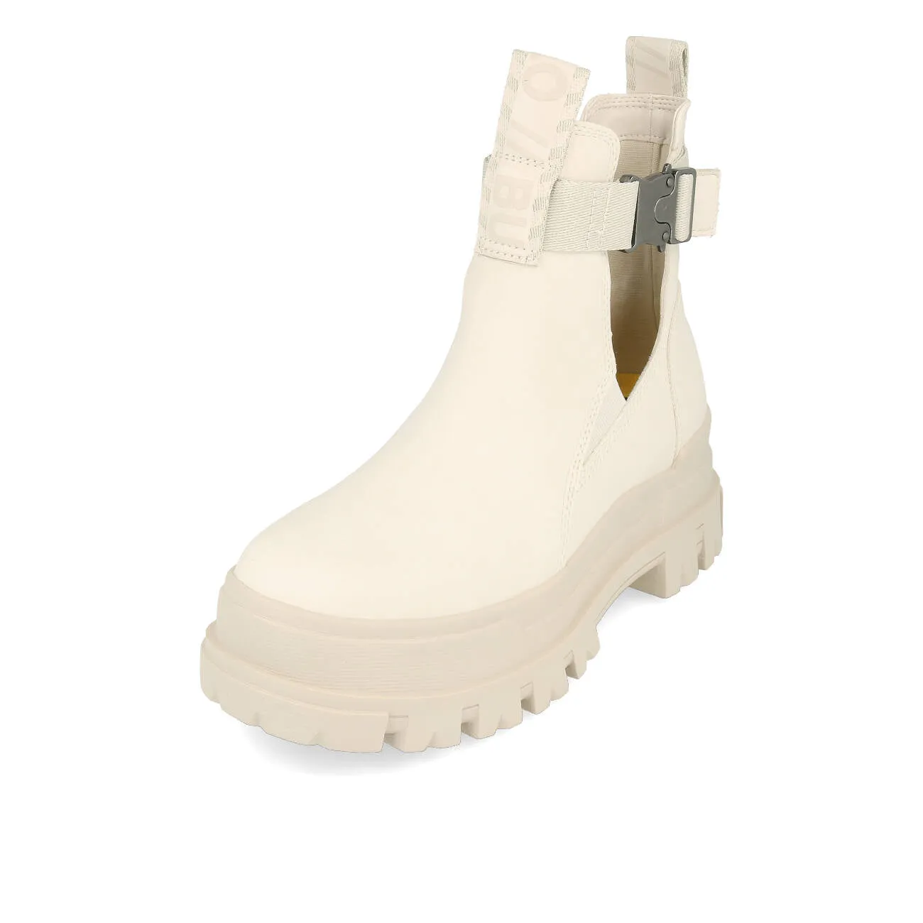 Buffalo Aspha Coa Bootie Flat Damen Vegan Nubuck Off White