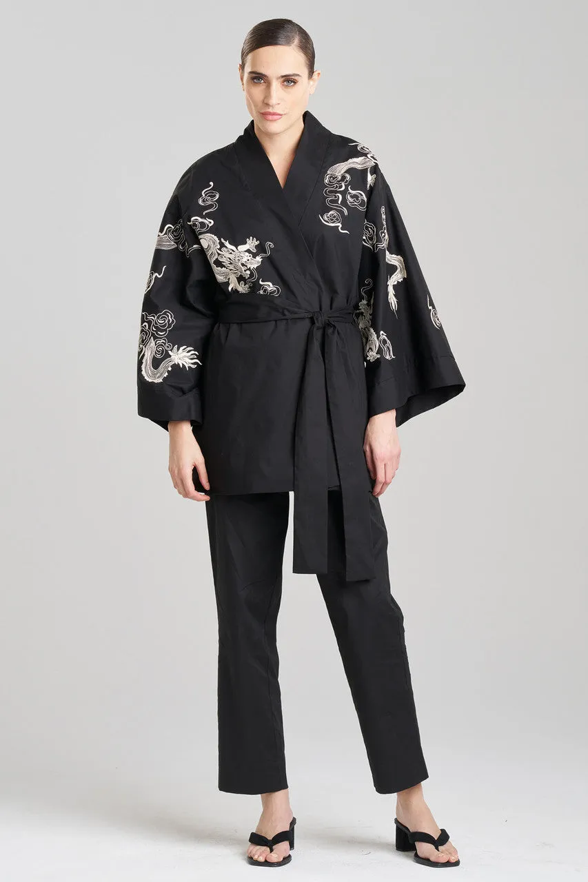 Dragon Techno Poplin Embroidered Unisex Kimono