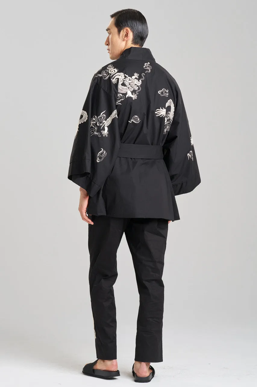 Dragon Techno Poplin Embroidered Unisex Kimono