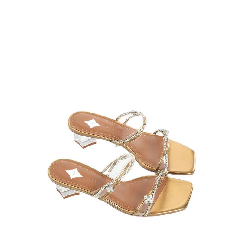 EBI60-251 Sandal Heels - Bronze Gold