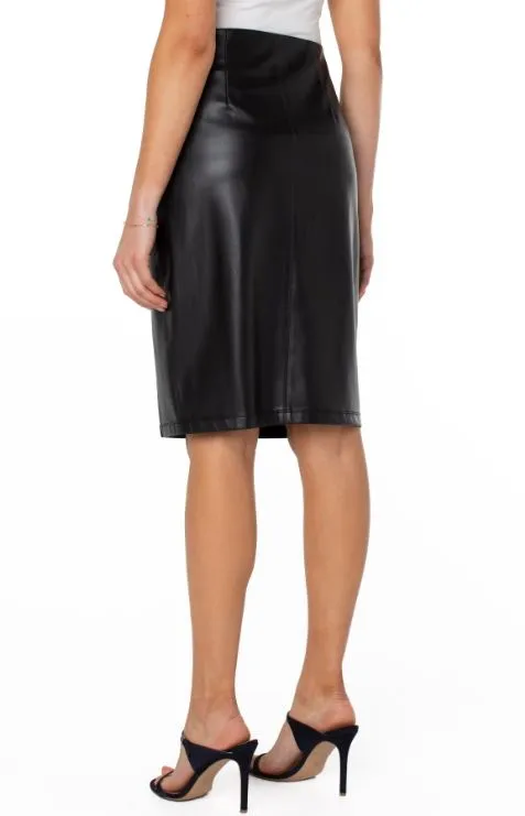 Faux Leather Pencil Skirt | Black