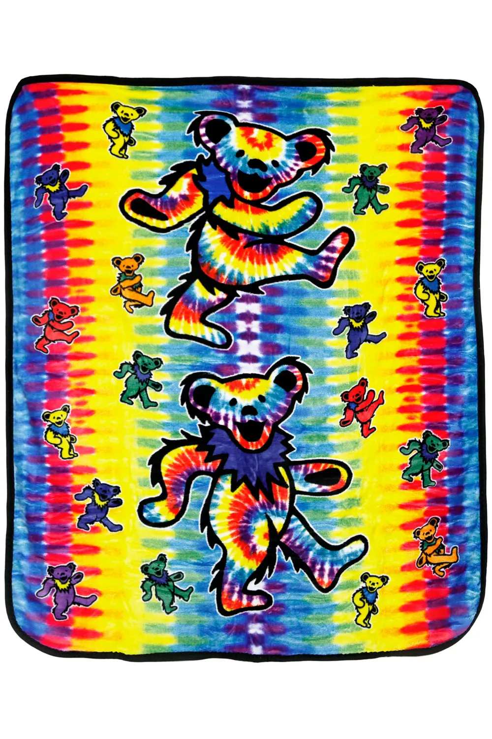 Grateful Dead Tie Dye Bears Fleece Throw Blanket