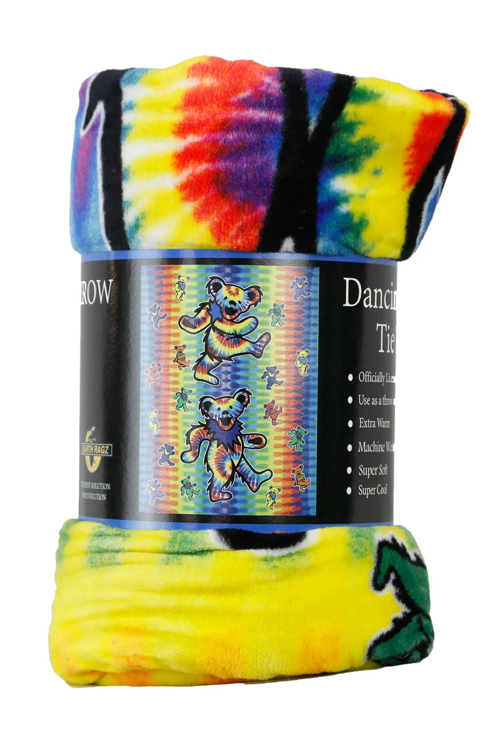 Grateful Dead Tie Dye Bears Fleece Throw Blanket