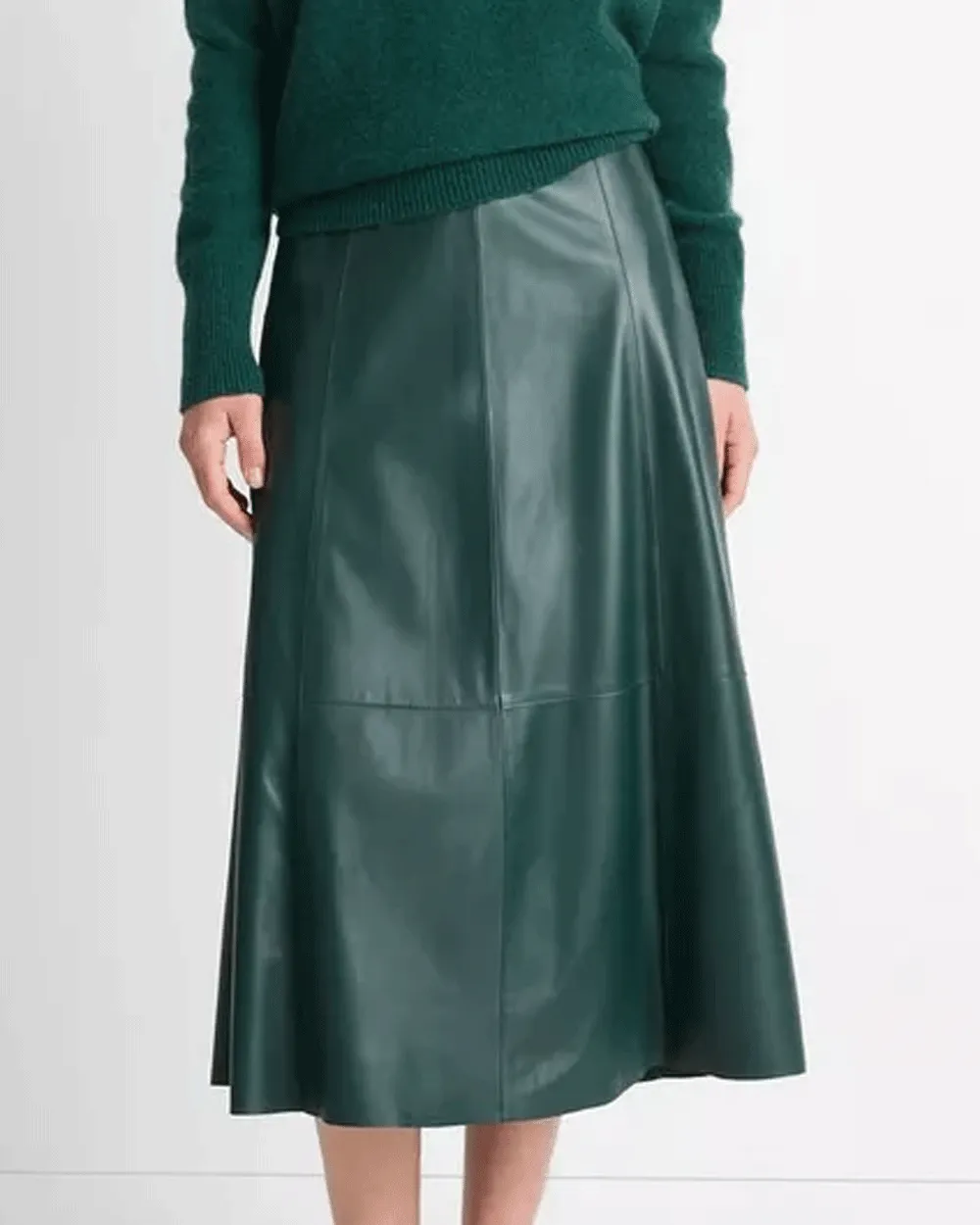 Juniper Flared Leather Skirt