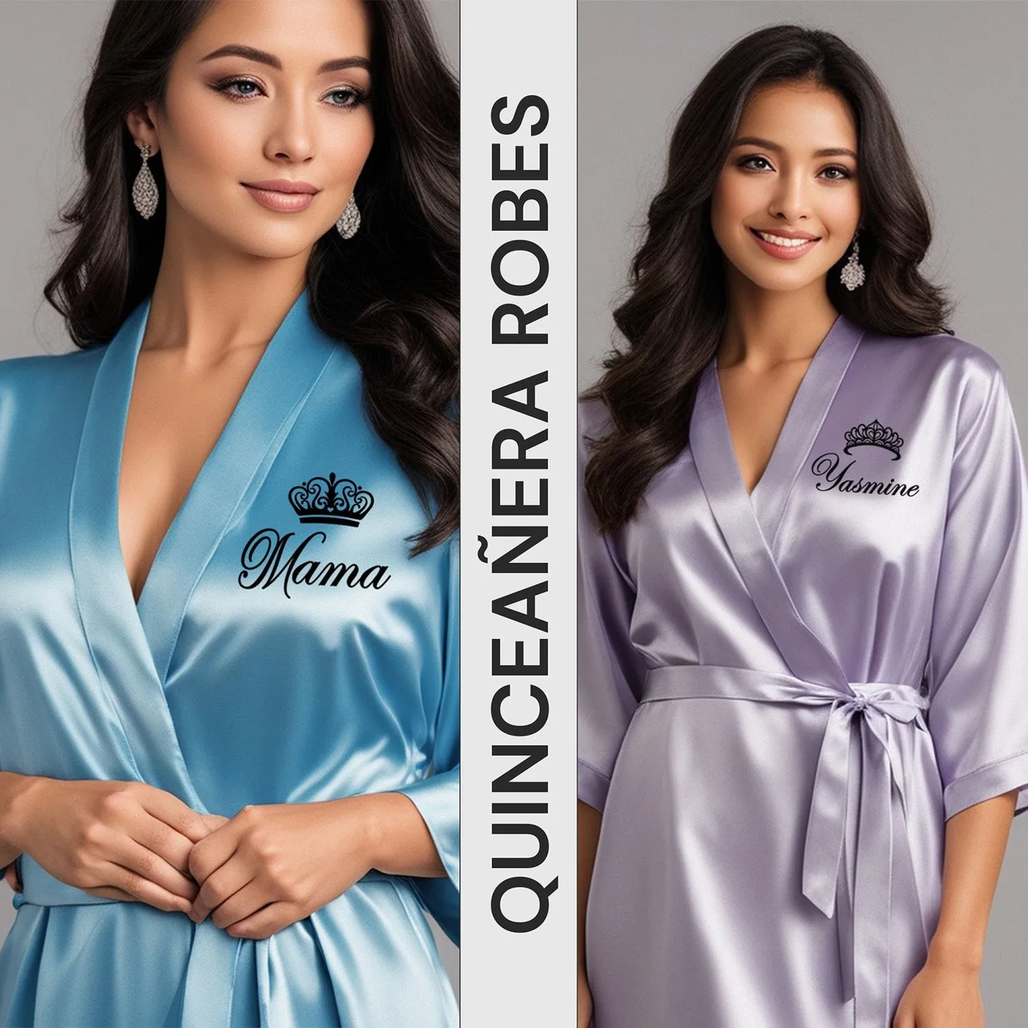 Lilac Mis Quince Años Robes, Pretty Quinceañera Robes, Robes for Mama de Quince | Quinceañera Gift