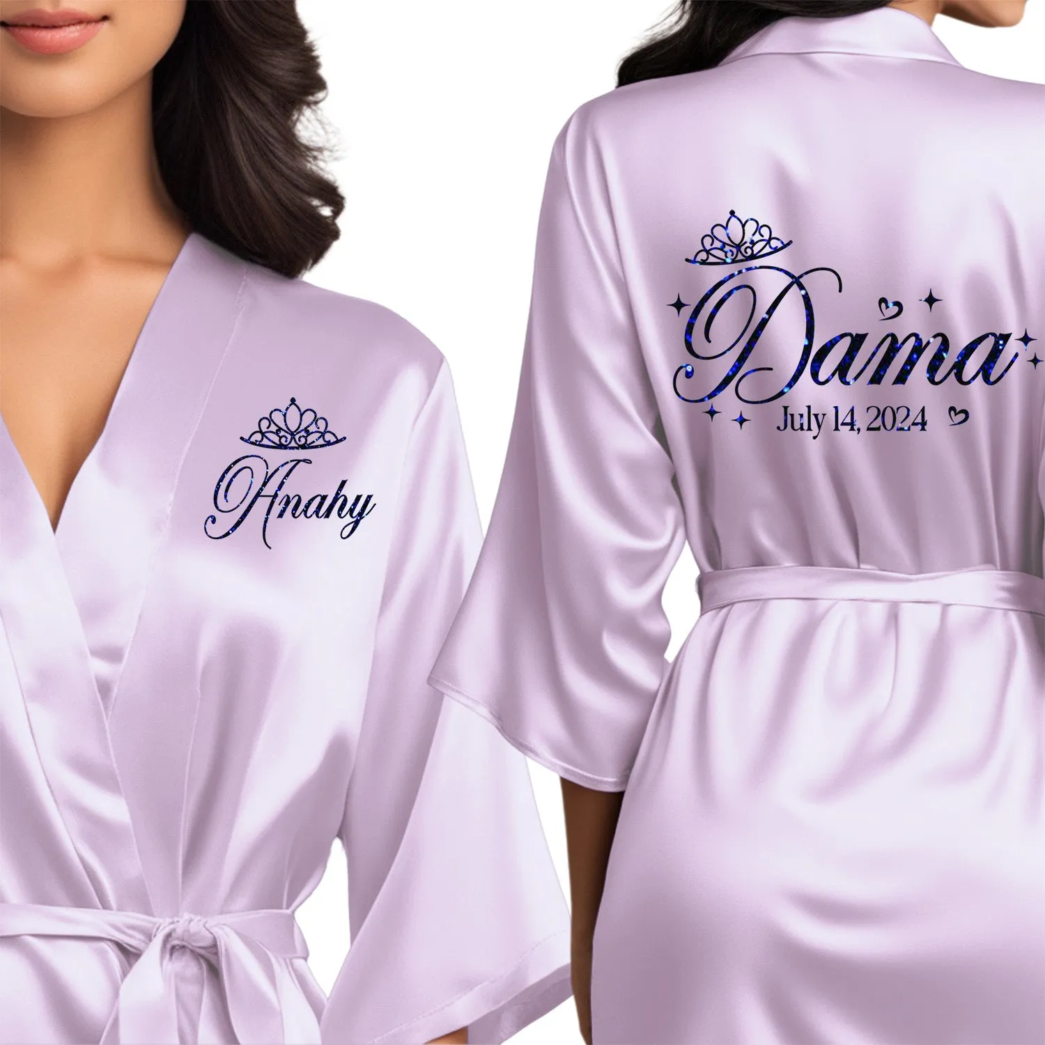 Lilac Mis Quince Años Robes, Pretty Quinceañera Robes, Robes for Mama de Quince | Quinceañera Gift