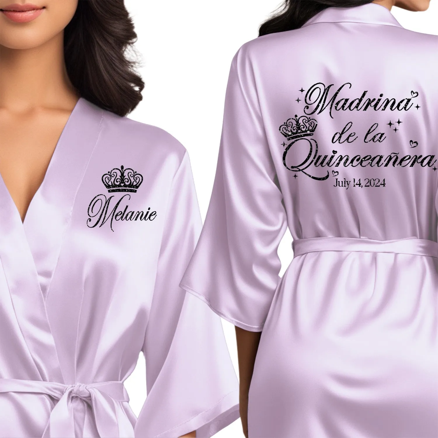 Lilac Mis Quince Años Robes, Pretty Quinceañera Robes, Robes for Mama de Quince | Quinceañera Gift