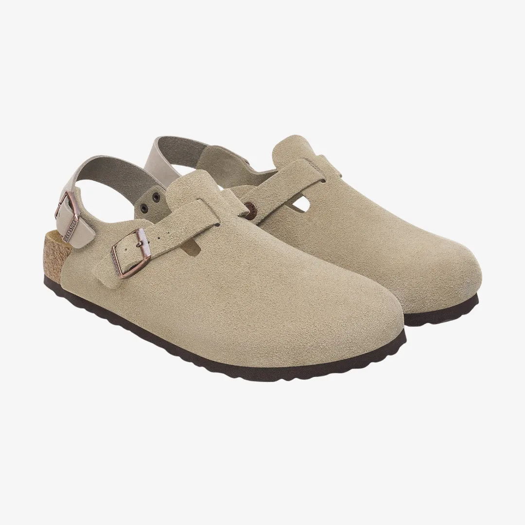 mens birkenstock tokio suede leather (taupe)