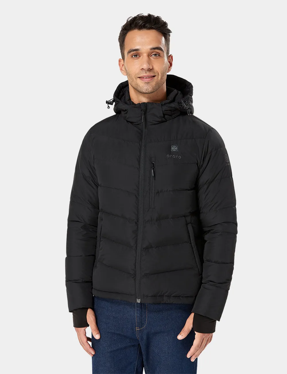 Men's Heated Down Jacket - Black