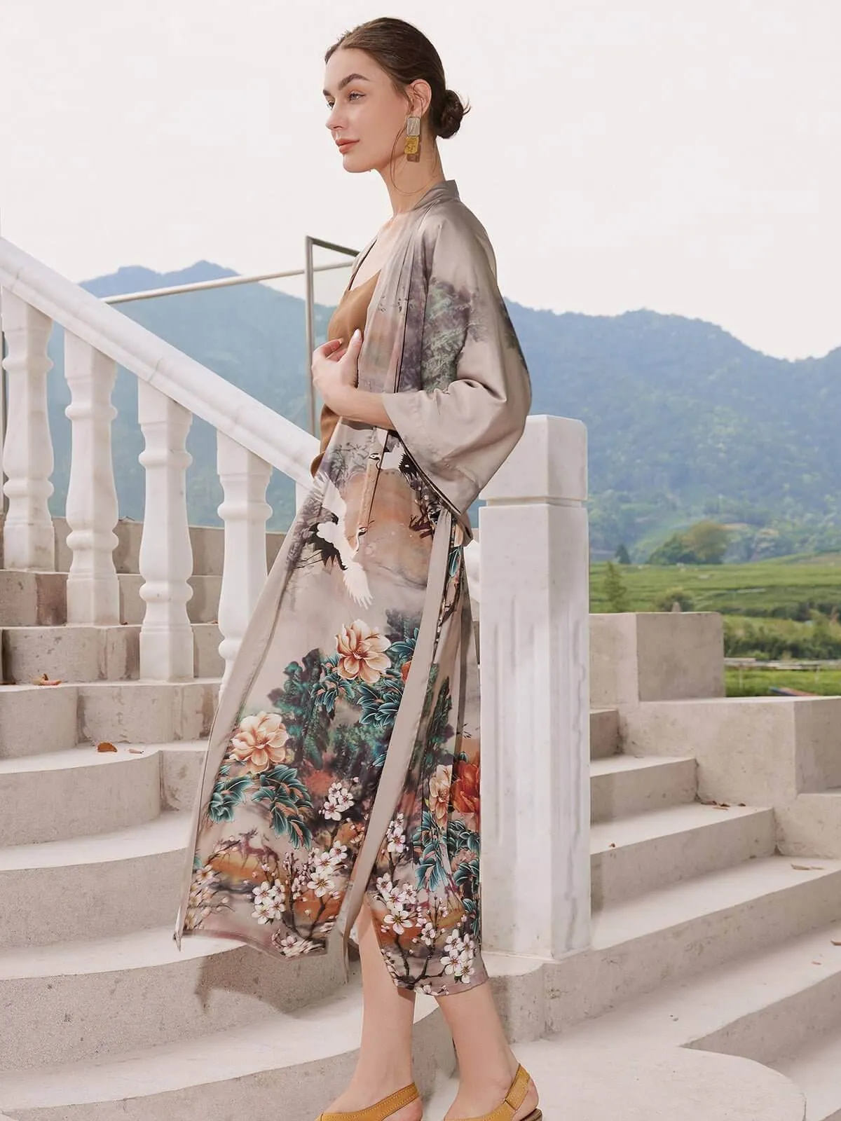 Oriental Forest Kimono Robe