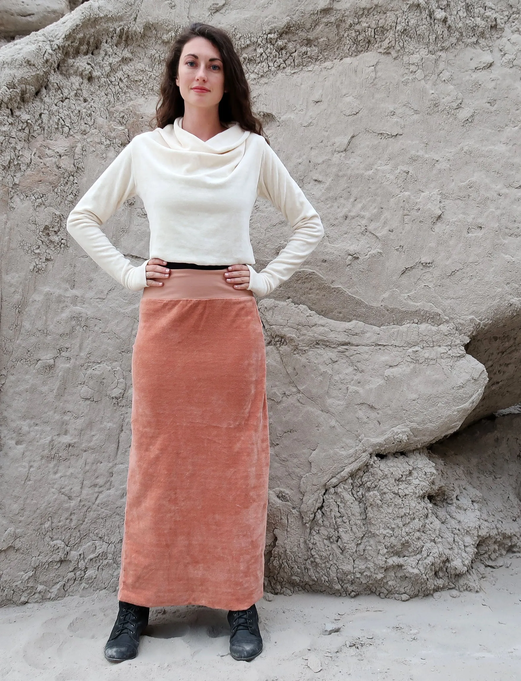 Pencil Long VELOUR Skirt