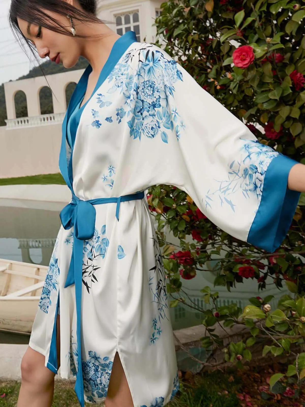 Short Kimono Robe bamboo