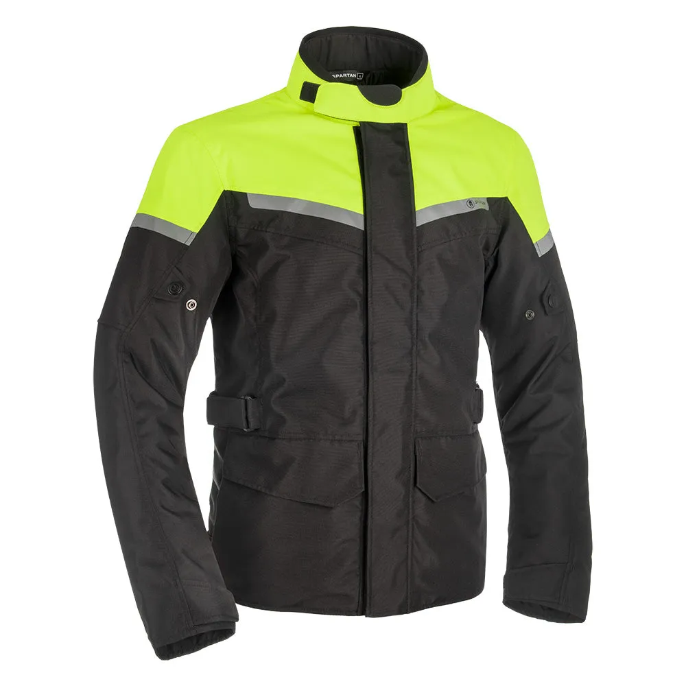 Spartan Long Waterproof Mens Textile Jacket - Black/Fluo