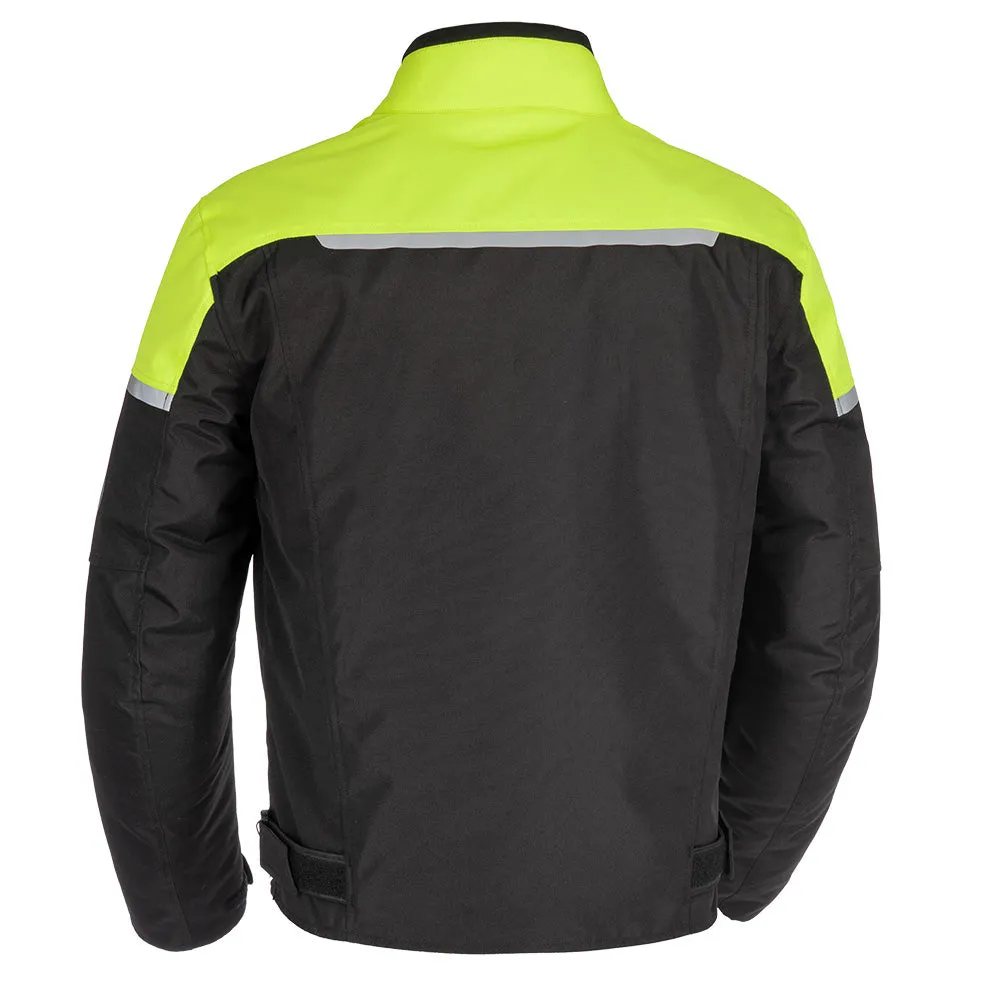 Spartan Short Waterproof Mens Textile Jacket - Black/Fluo