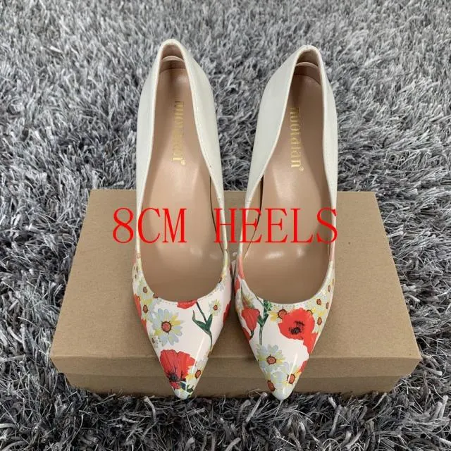 TEEK - Floral Fixation Heels | Various Colors Heights/Flat