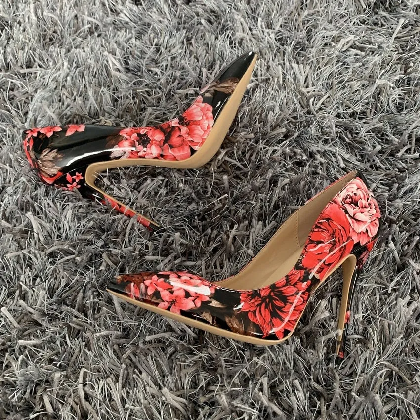 TEEK - Floral Fixation Heels | Various Colors Heights/Flat