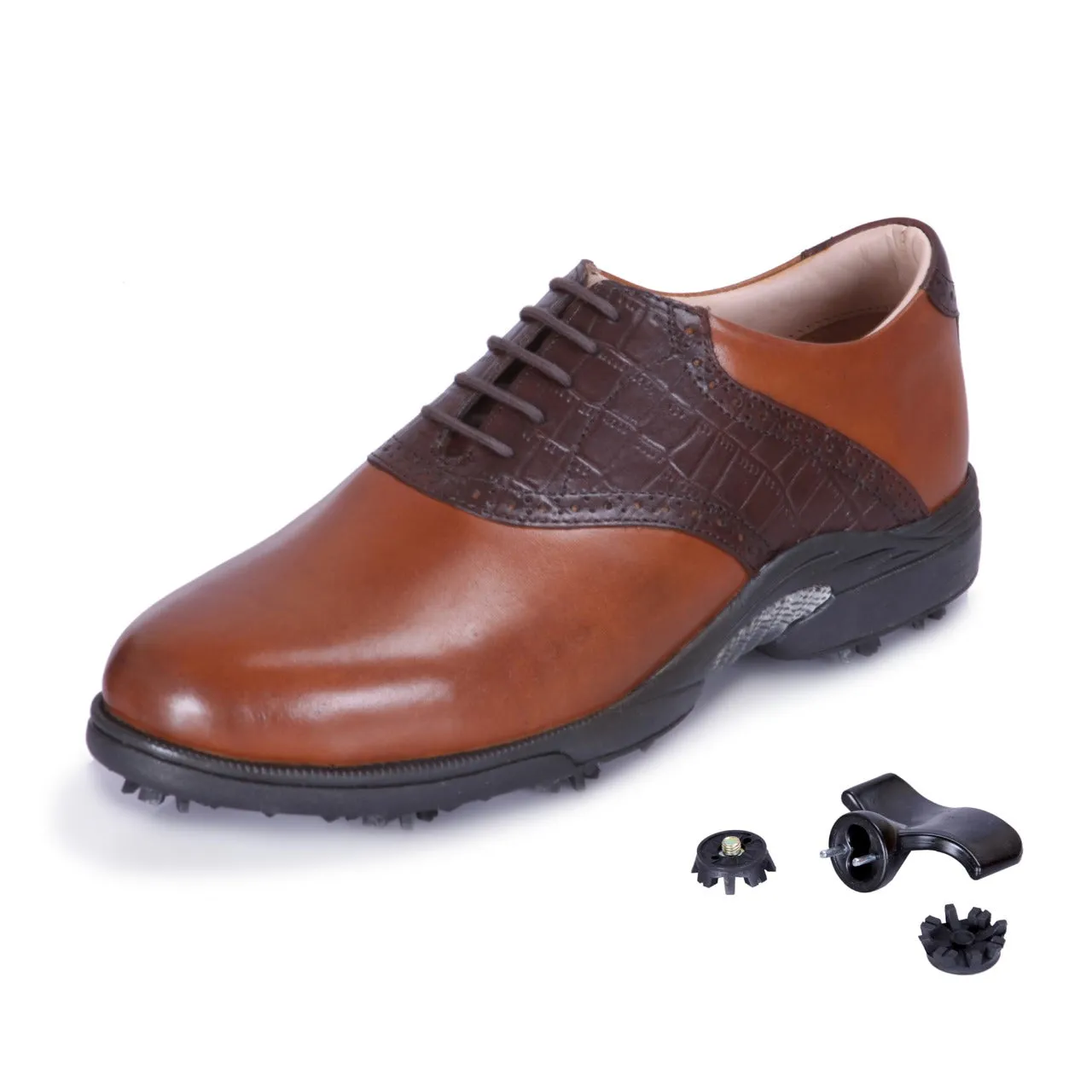 Tiger Tan & Brown Golf Shoes