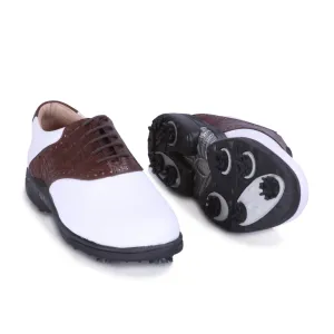 Tiger White & Brown Golf Shoes