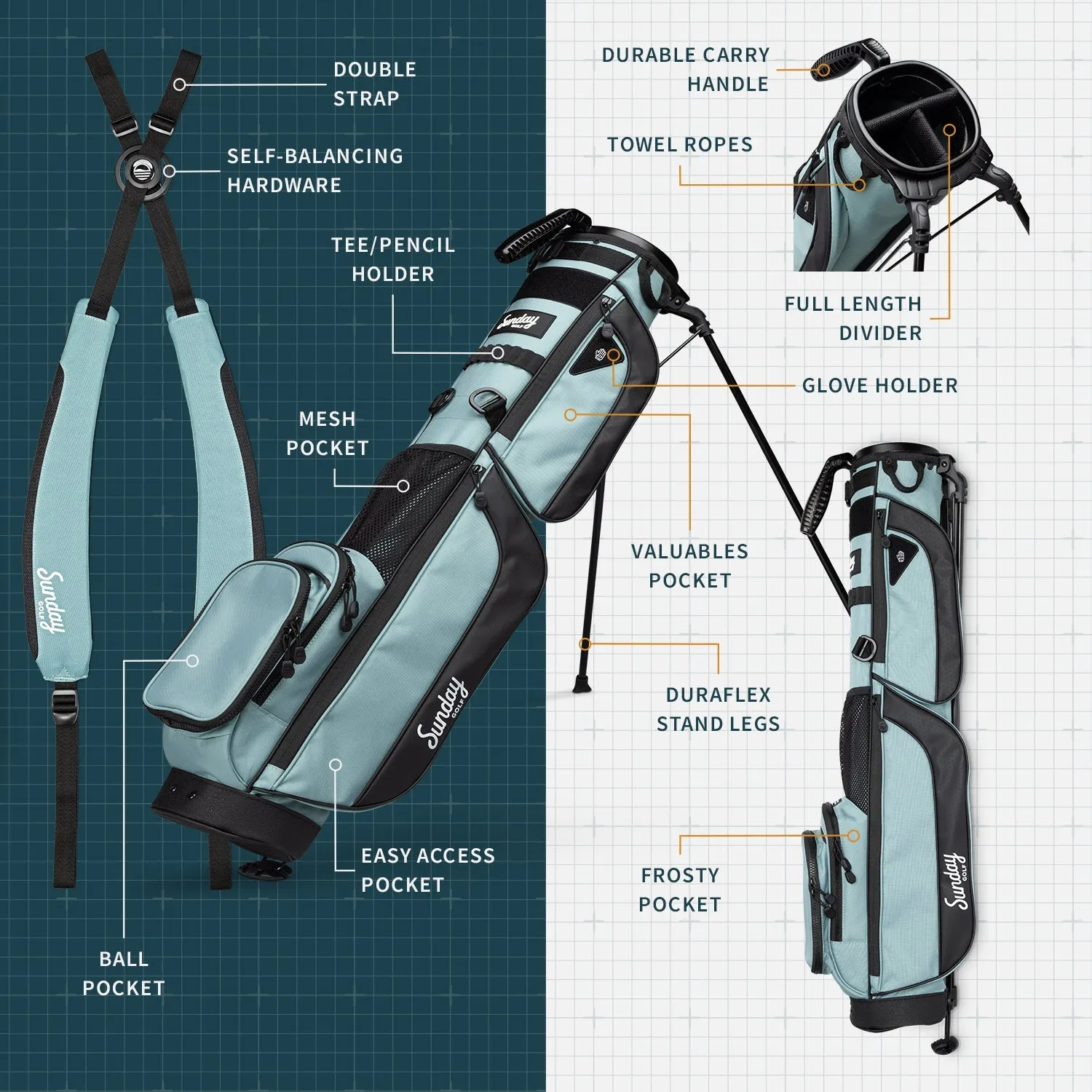 Toasted Almond XL Minimalist Golf Bag