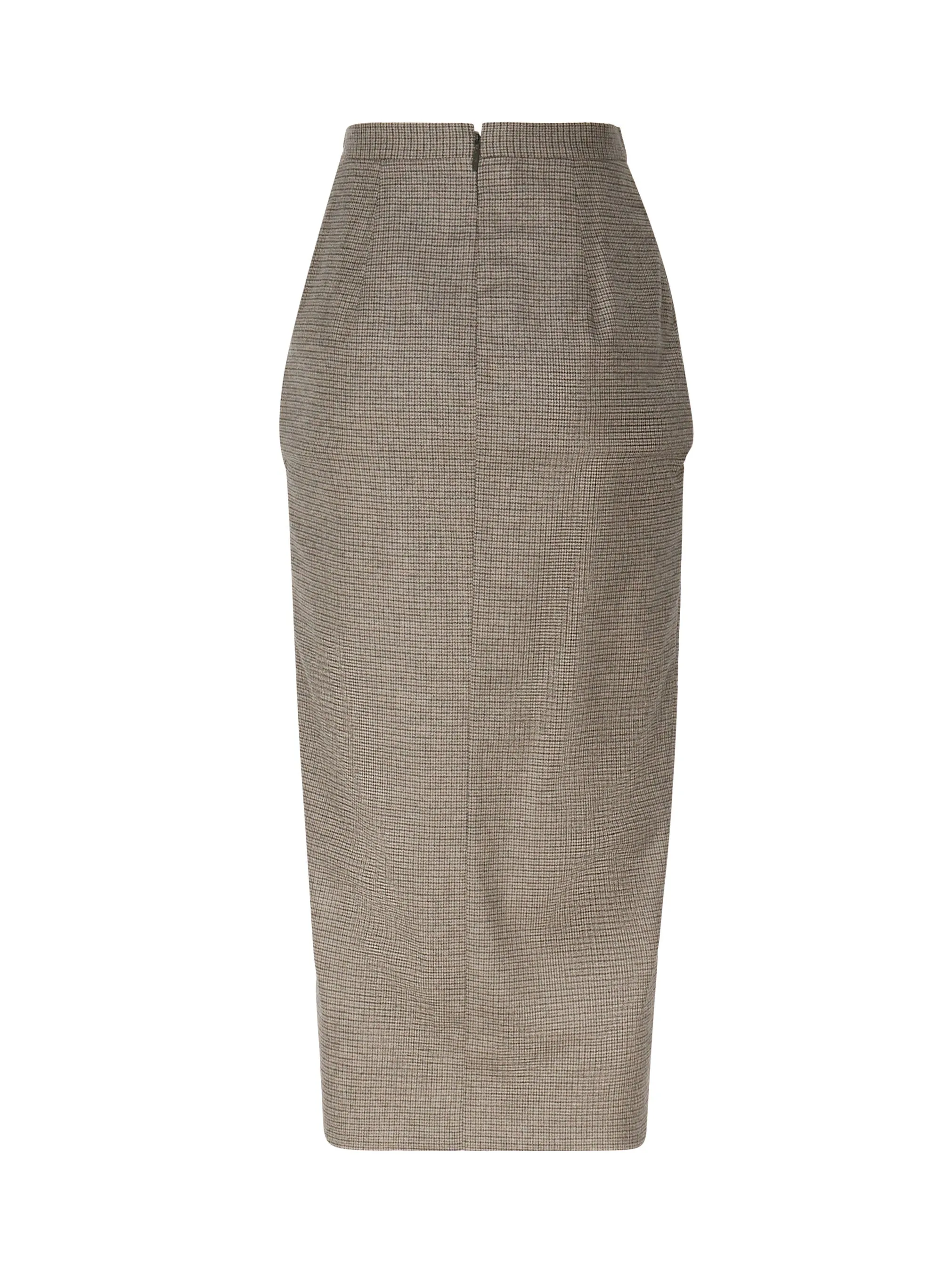 Wool Blend High Waist Skirt