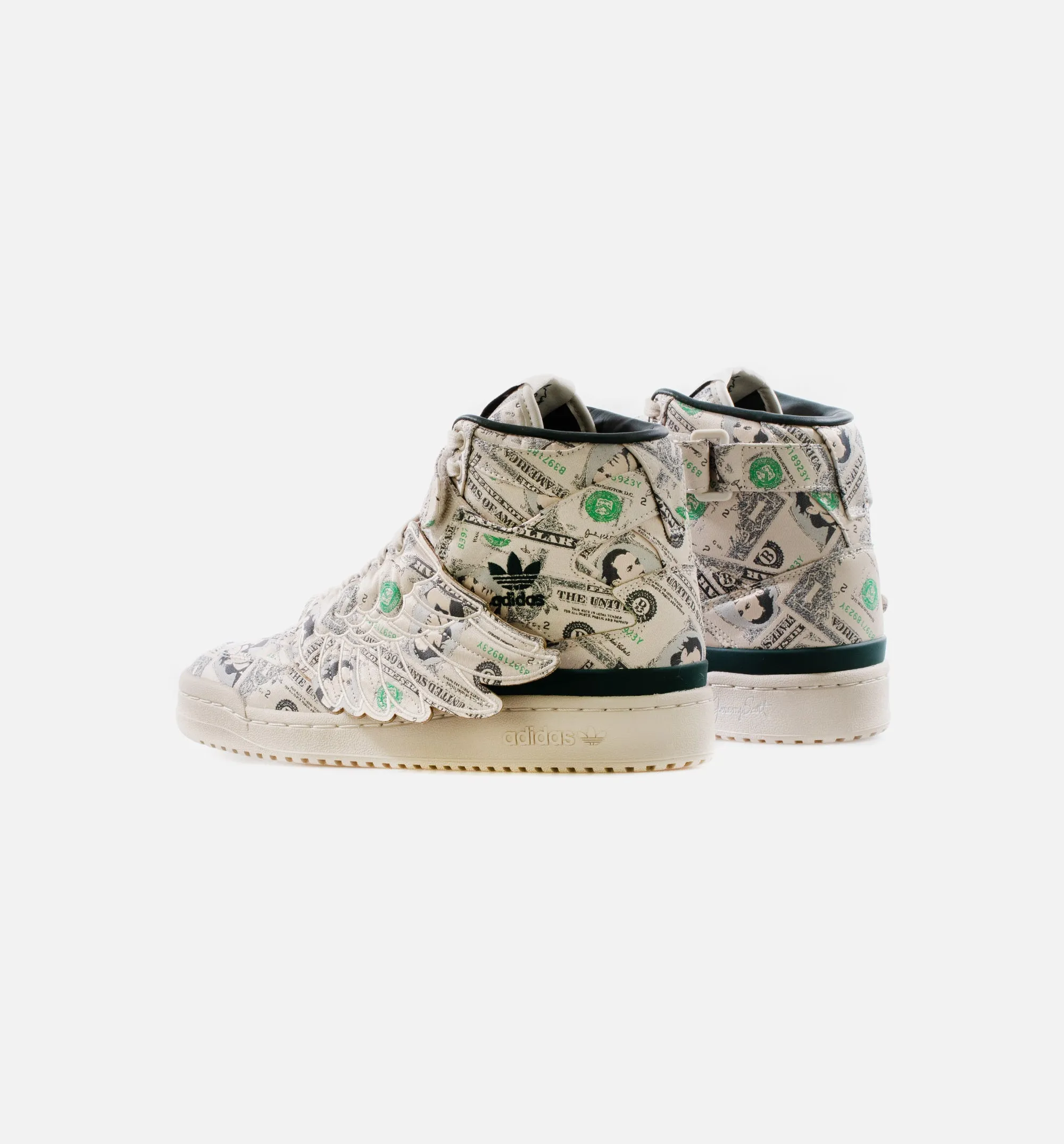 X Jeremy Scott Forum Wings 1.0 Money Mens Lifestyle Shoe - Off white/Green/Multi  Limit One Per Customer