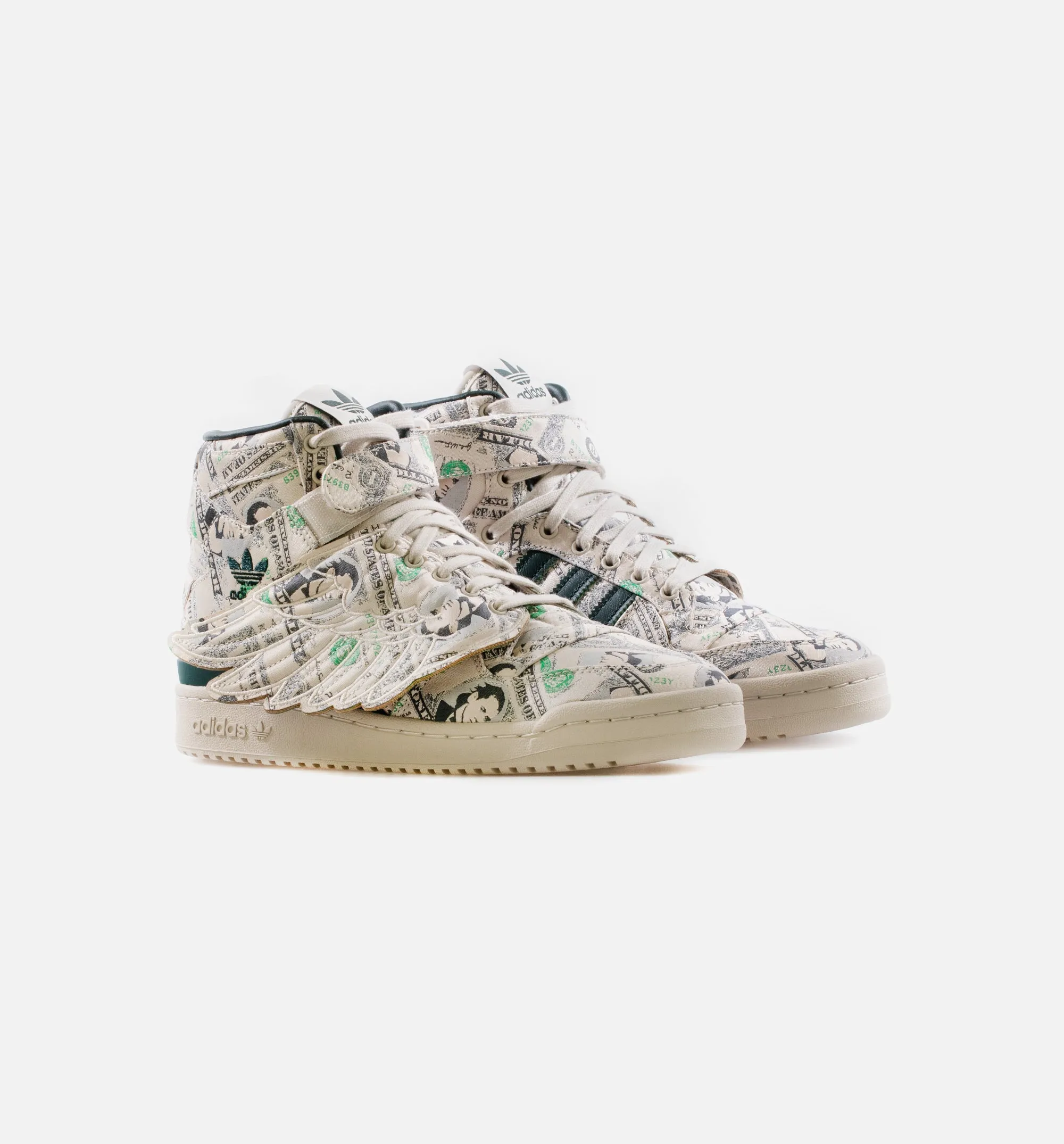 X Jeremy Scott Forum Wings 1.0 Money Mens Lifestyle Shoe - Off white/Green/Multi  Limit One Per Customer